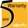 5 years warranty period for Somfy products