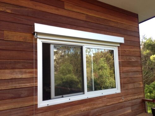 external wire guide awning system