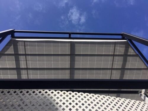 PLEATED PATIO AWNING ON TRACKS