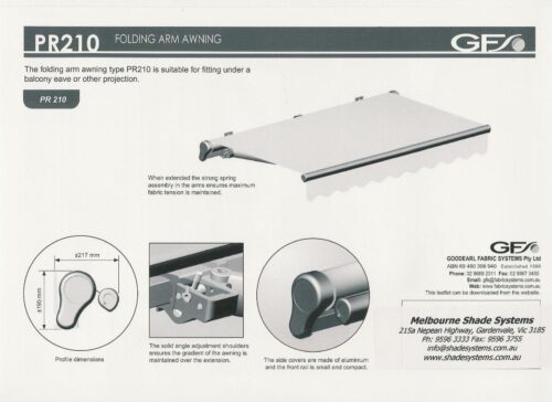HAROL PR210-PR220 CLASSIC FOLDING ARM AWNING