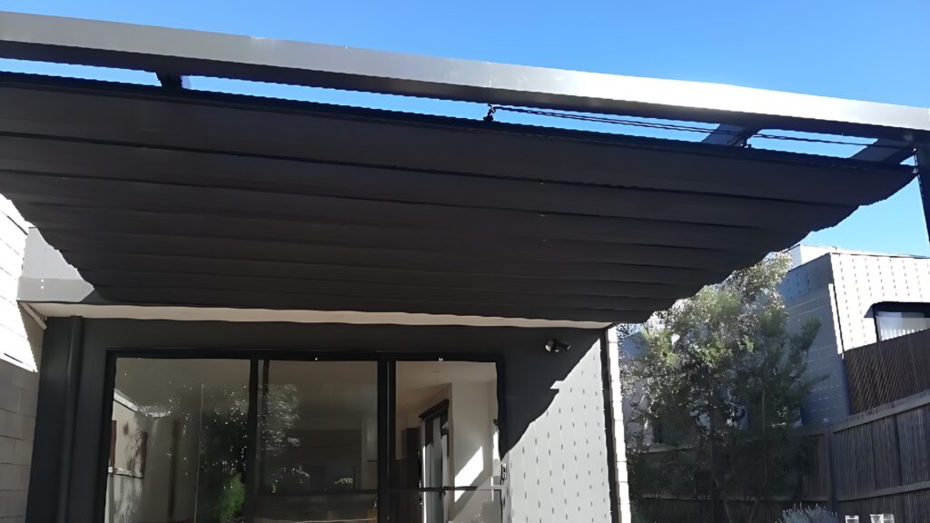 retractable shade sail Geelong modern outdoor backyard