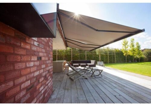 modern full cassette folding arm awning