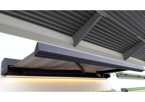 retractable folding arm awning