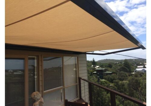 retractable folding arm awning