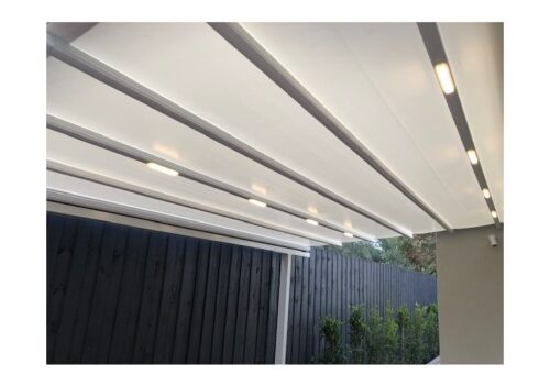 Retractable Shade awning with LED lighting