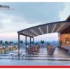 retractable pergola system by Rising Shading Systems