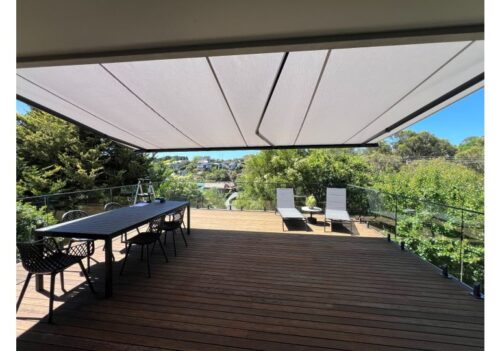 Soltex folding arm awning