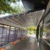 Retractable Shade commercial awning over outdoor walkway