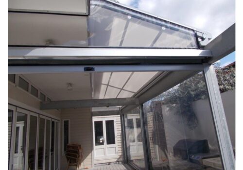 Ziptrak clear PVC outdoor blinds